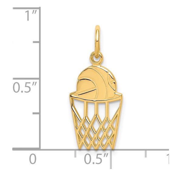 10k Yellow Gold Genuine Sports Basketball Charm - Picture 4 of 4